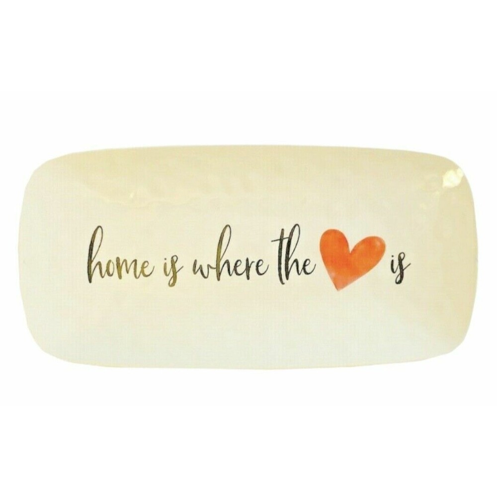 Thanksgiving Serving Platter Melamine Tray 6"x12" Home is Where The Heart Is